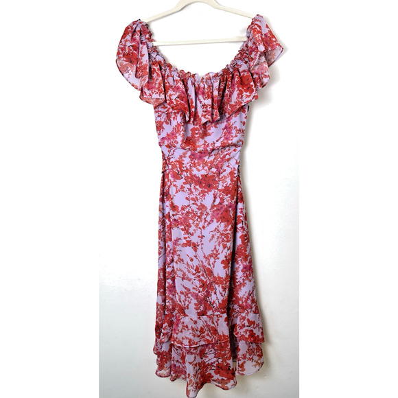 Sachin + Babi Dresses & Skirts - Sachin & Babi Red Purple Floral Midi Dress Bohemian Boho Cottagecore Romantic 14